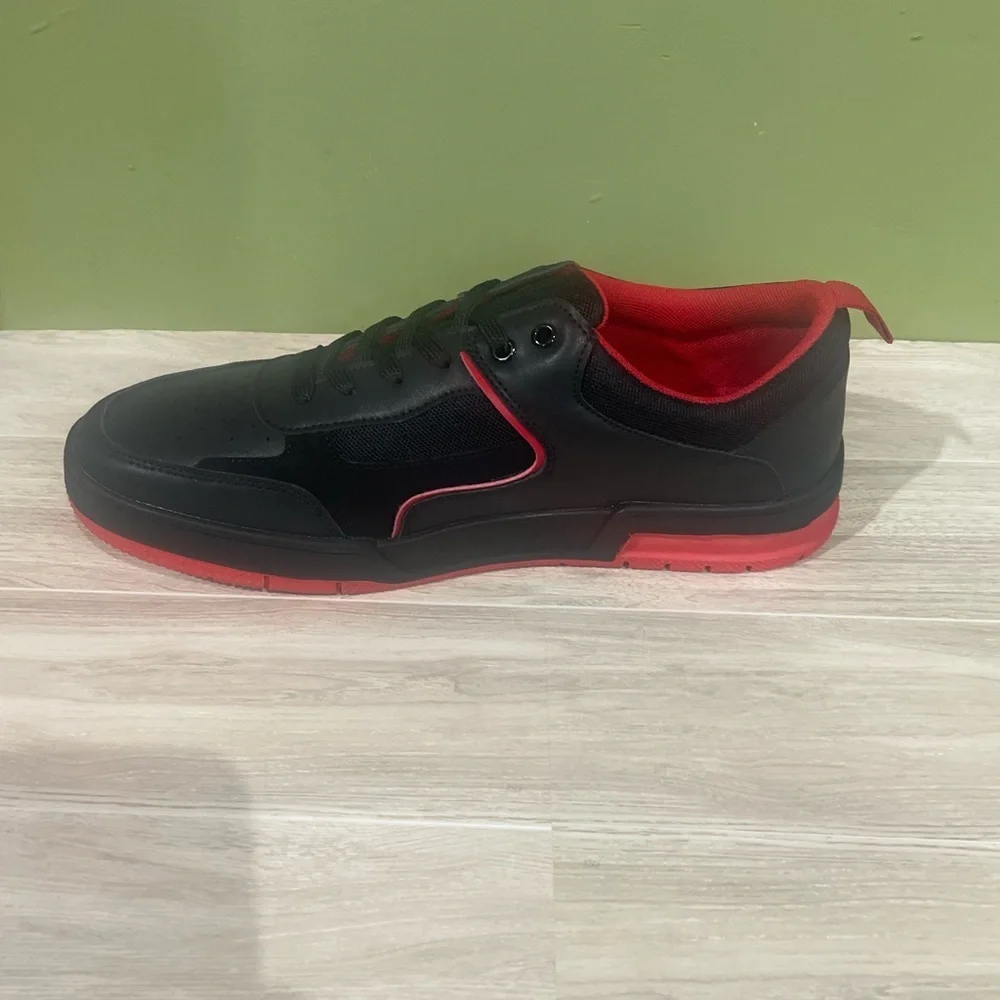 Barabas shoes Men's Black and Red Sneakers Casual - Picture 3 of 5